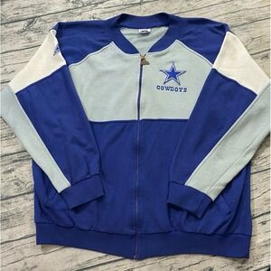 Dallas Cowboys Vtg 90s Apex One Colorblock Full Zip Knit Jacket Sweatshirt‎ NFL